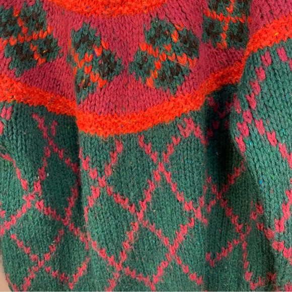 VTG 90s Liz Sport Chunky Cropped Pullover Pattern Sweater - Picture 7 of 11